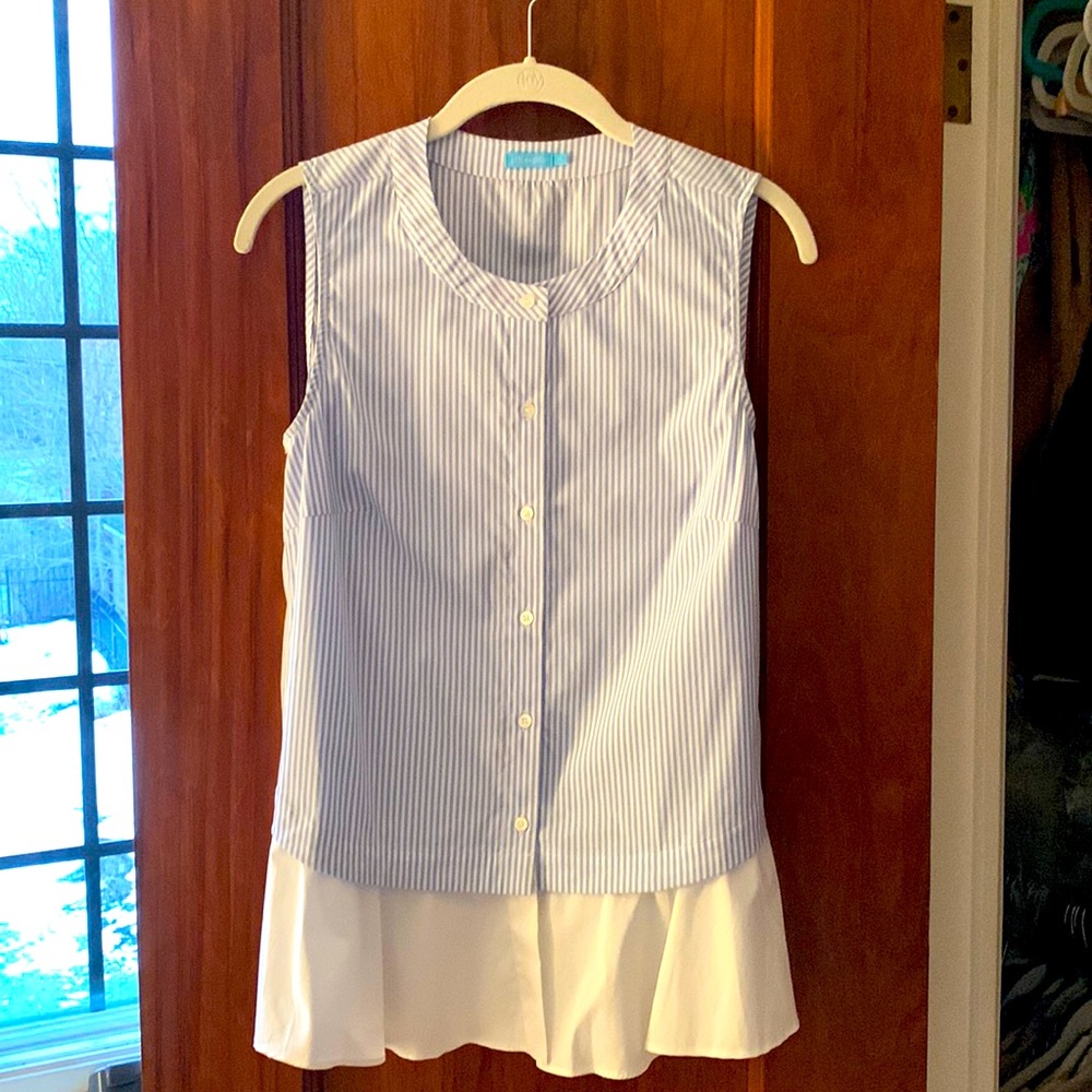 J. McLaughlin cotton blend blouse size M